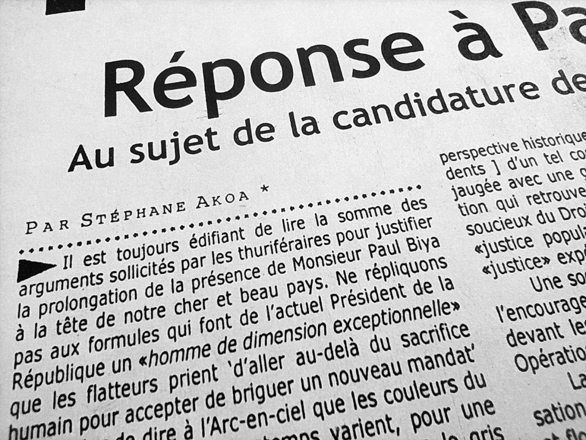 REPONSE A PAUL ATANGA&nbsp;NJI